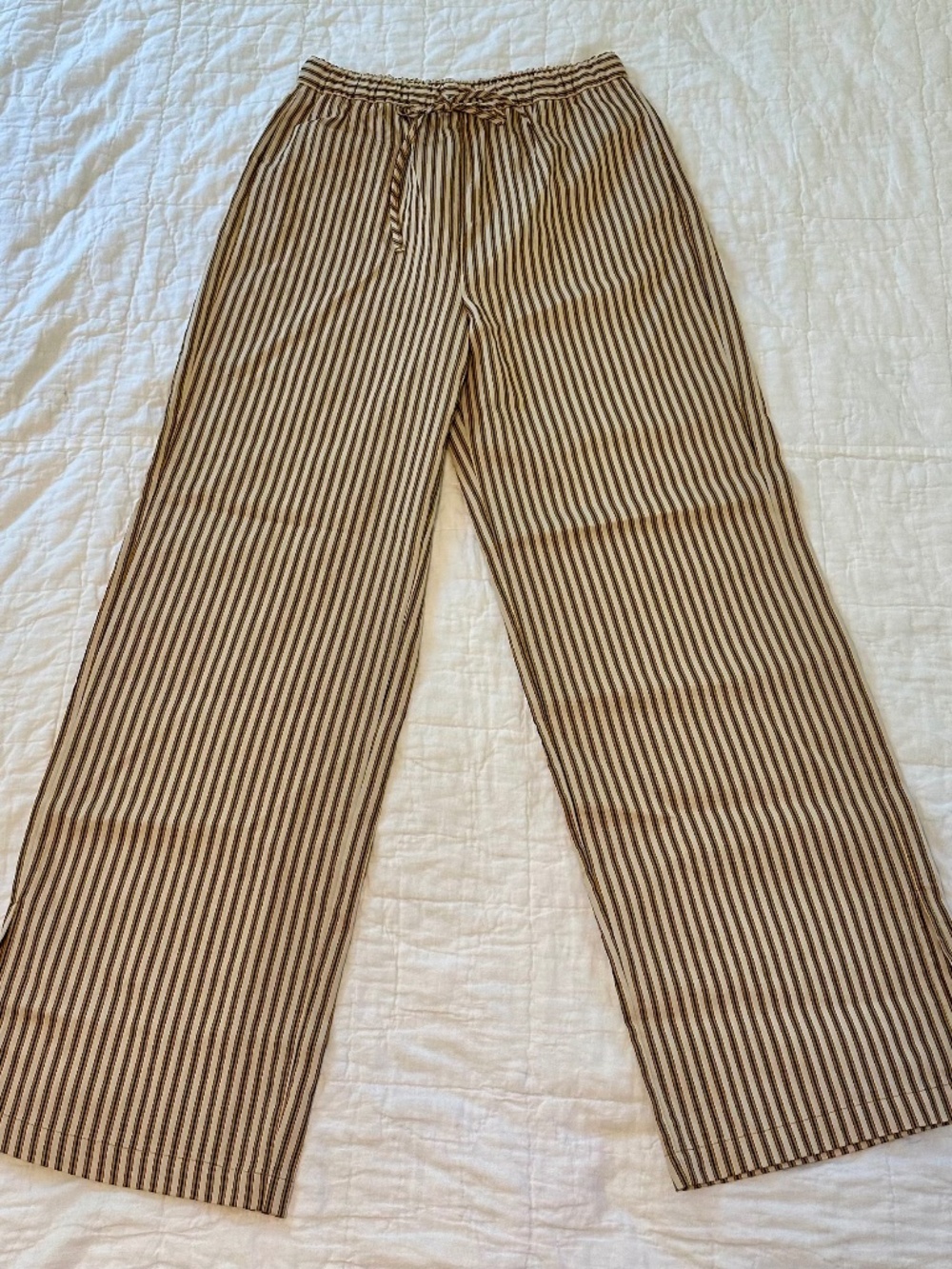 Zara Linen Striped Casual Pants NWT